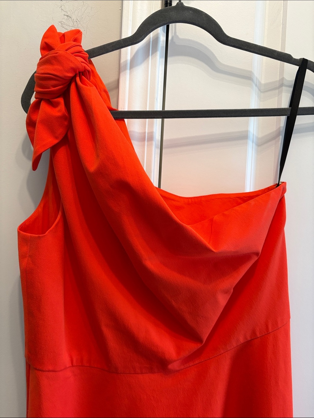 kate spade orange One-Shoulder Knot Midi Dress - Picture 4 of 8